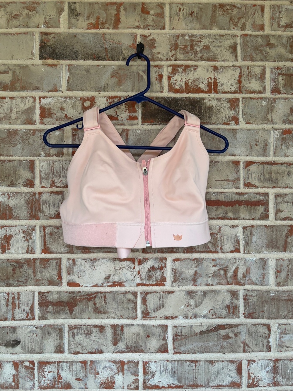 SHEFIT Light Pink Front-Zip High Support Sports Bra